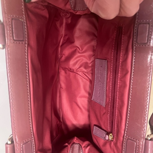 Cole Haan Gracie Women’s Burgundy Leather Snakeskin Handbag EUC - Picture 4 of 4